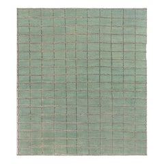 Tappeto moderno svedese a mezzo vello con disegno a griglia geometrica di Doris Leslie Blau