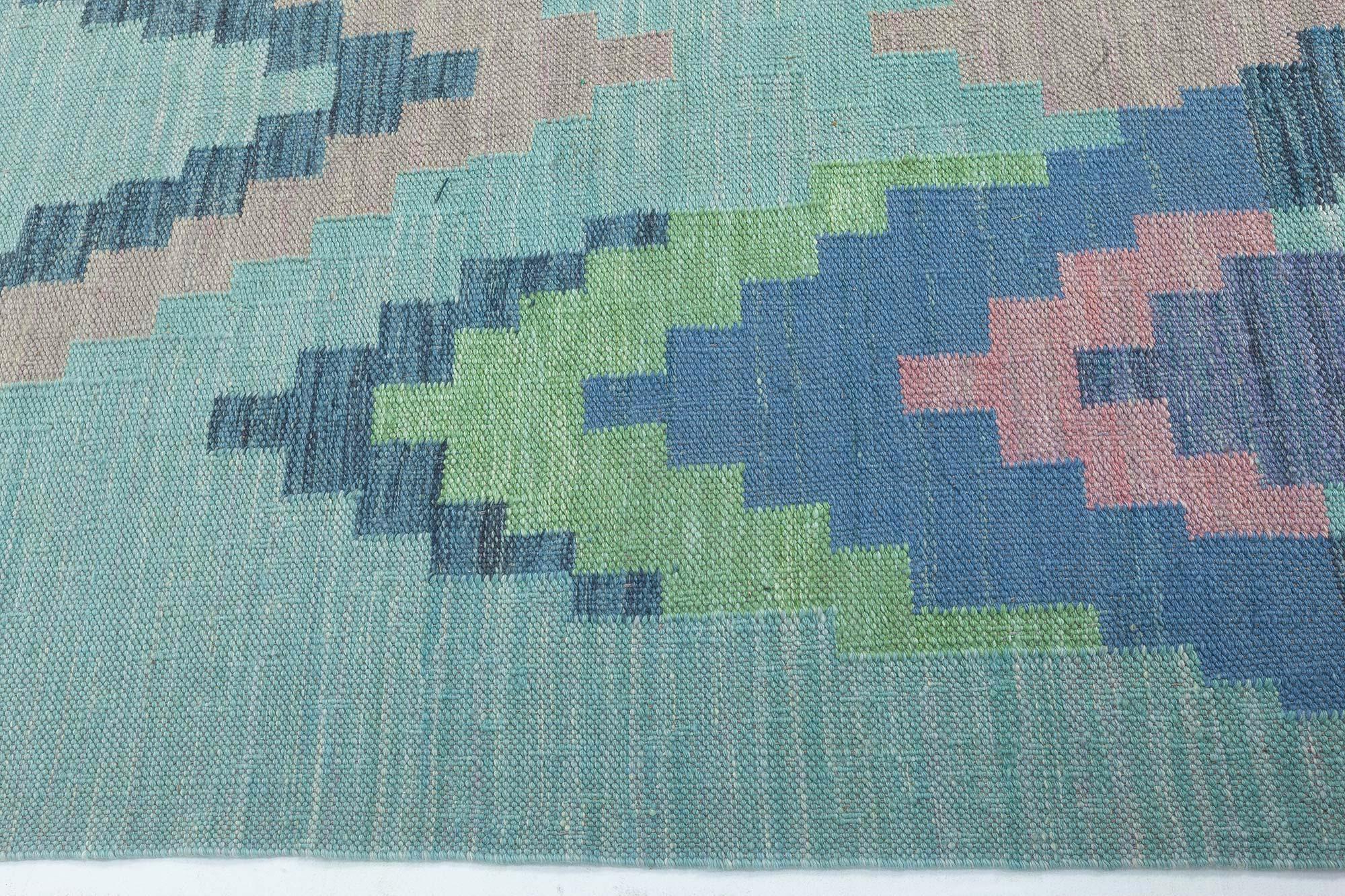 Scandinave moderne Tapis à armure plate d'inspiration suédoise moderne par Doris Leslie Blau en vente