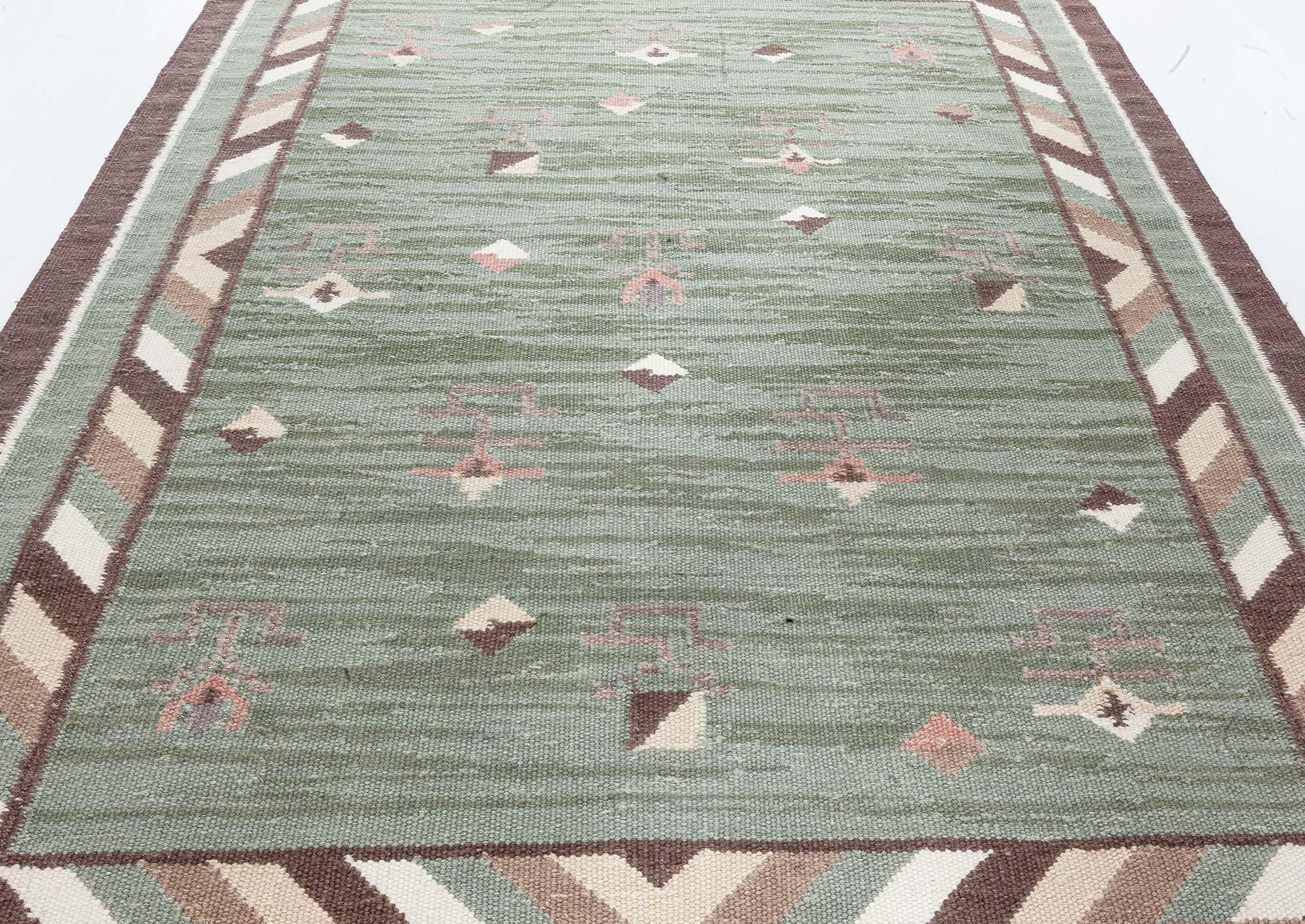 Moderner schwedisch inspirierter Flachgewebe-Teppich von Doris Leslie Blau (Handgewebt) im Angebot