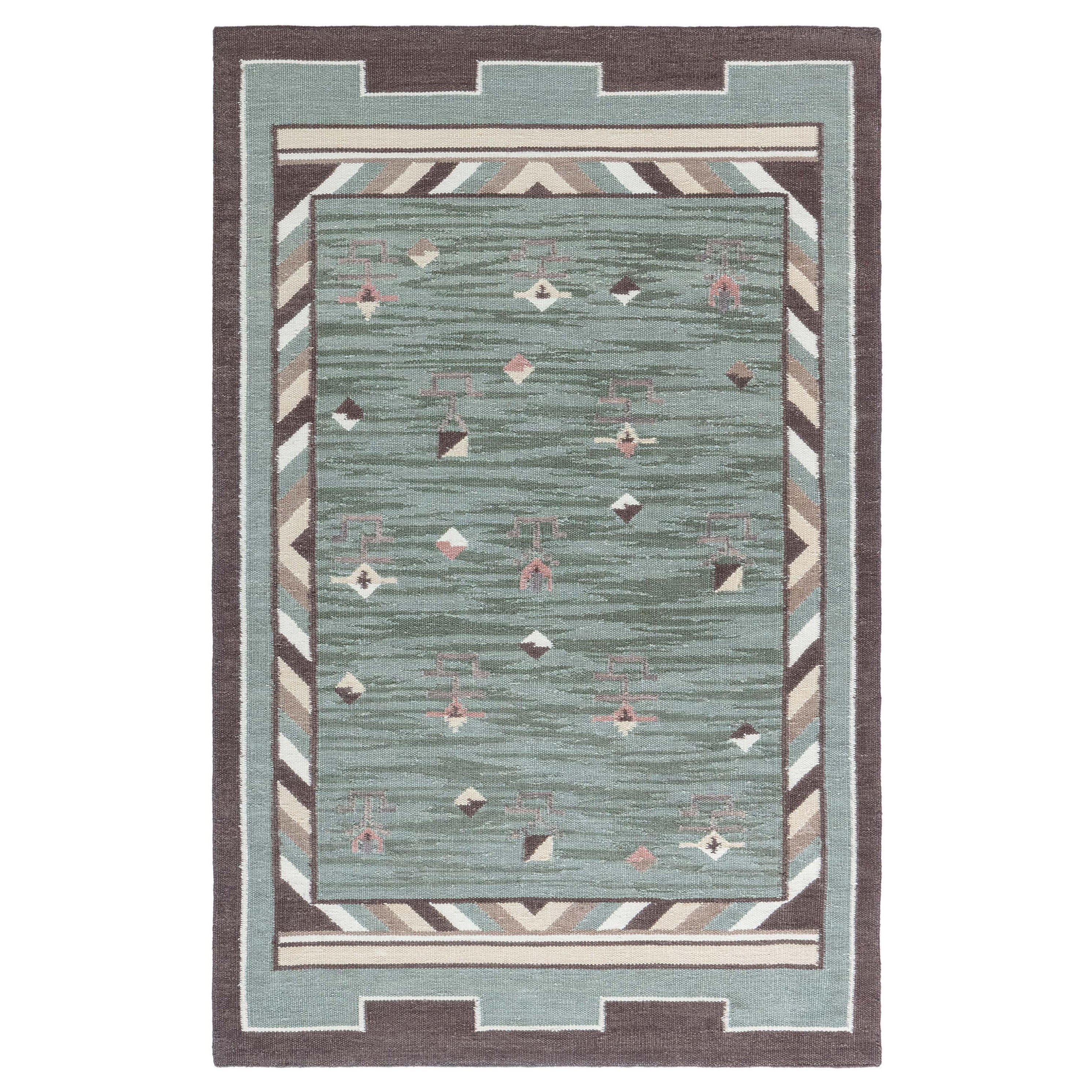 Moderner schwedisch inspirierter Flachgewebe-Teppich von Doris Leslie Blau im Angebot