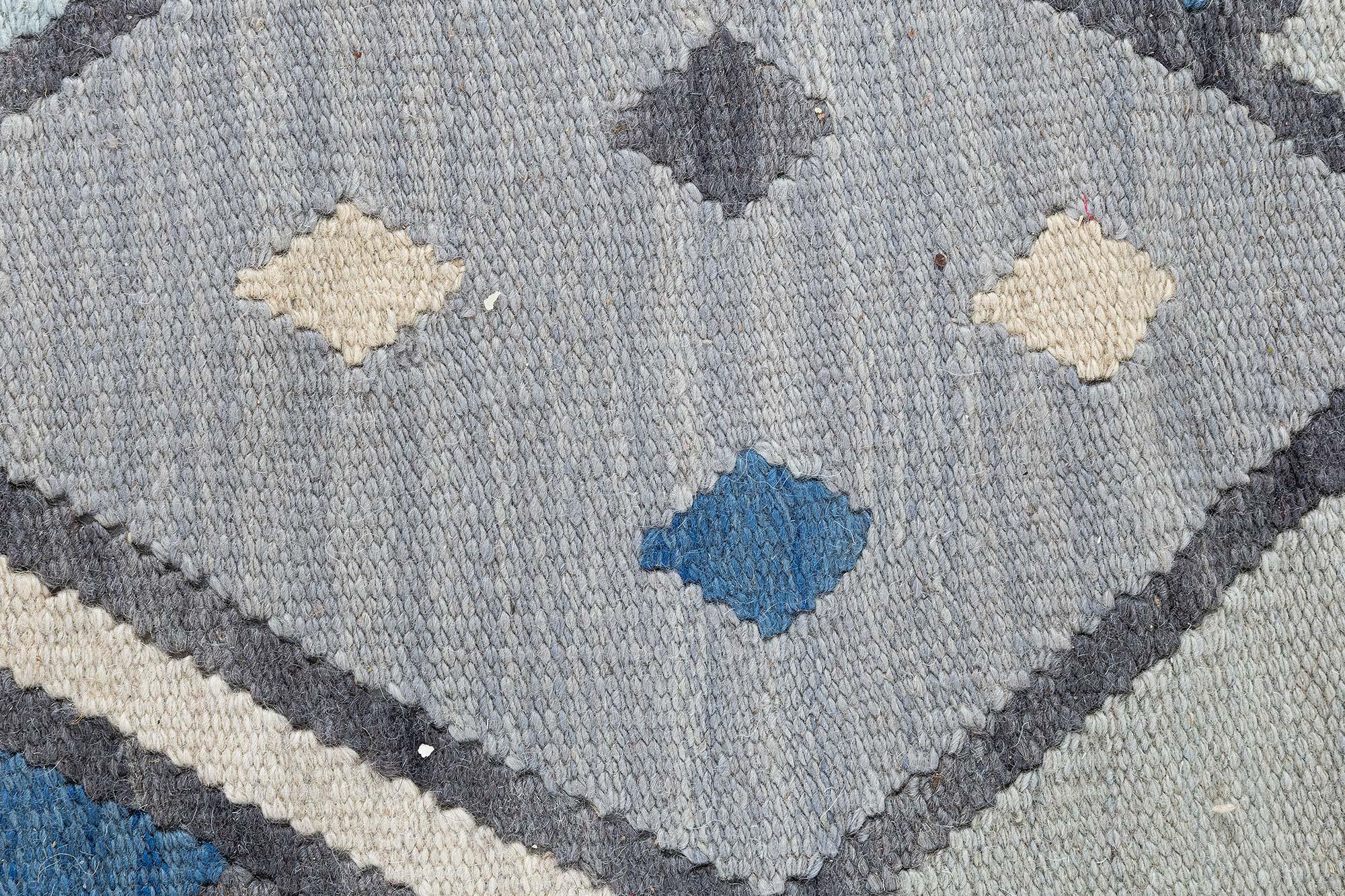 Scandinavian Modern Modern Swedish-Inspired Geometric Flat Weave Rug by Doris Leslie Blau For Sale