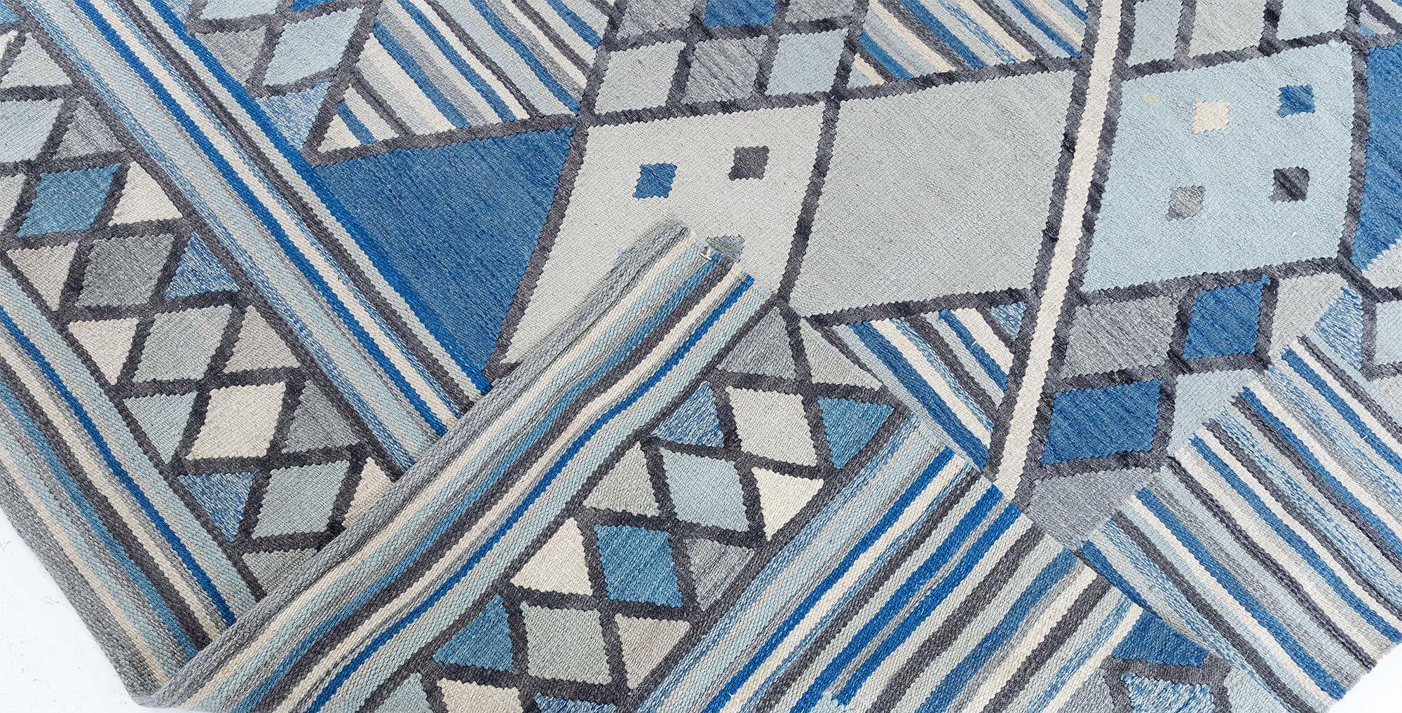 Modern Swedish-Inspired Geometric Flat Weave Rug by Doris Leslie Blau For Sale 1