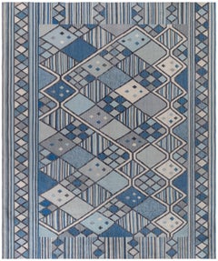 Tappeto geometrico contemporaneo di ispirazione svedese di Doris Leslie Blau
