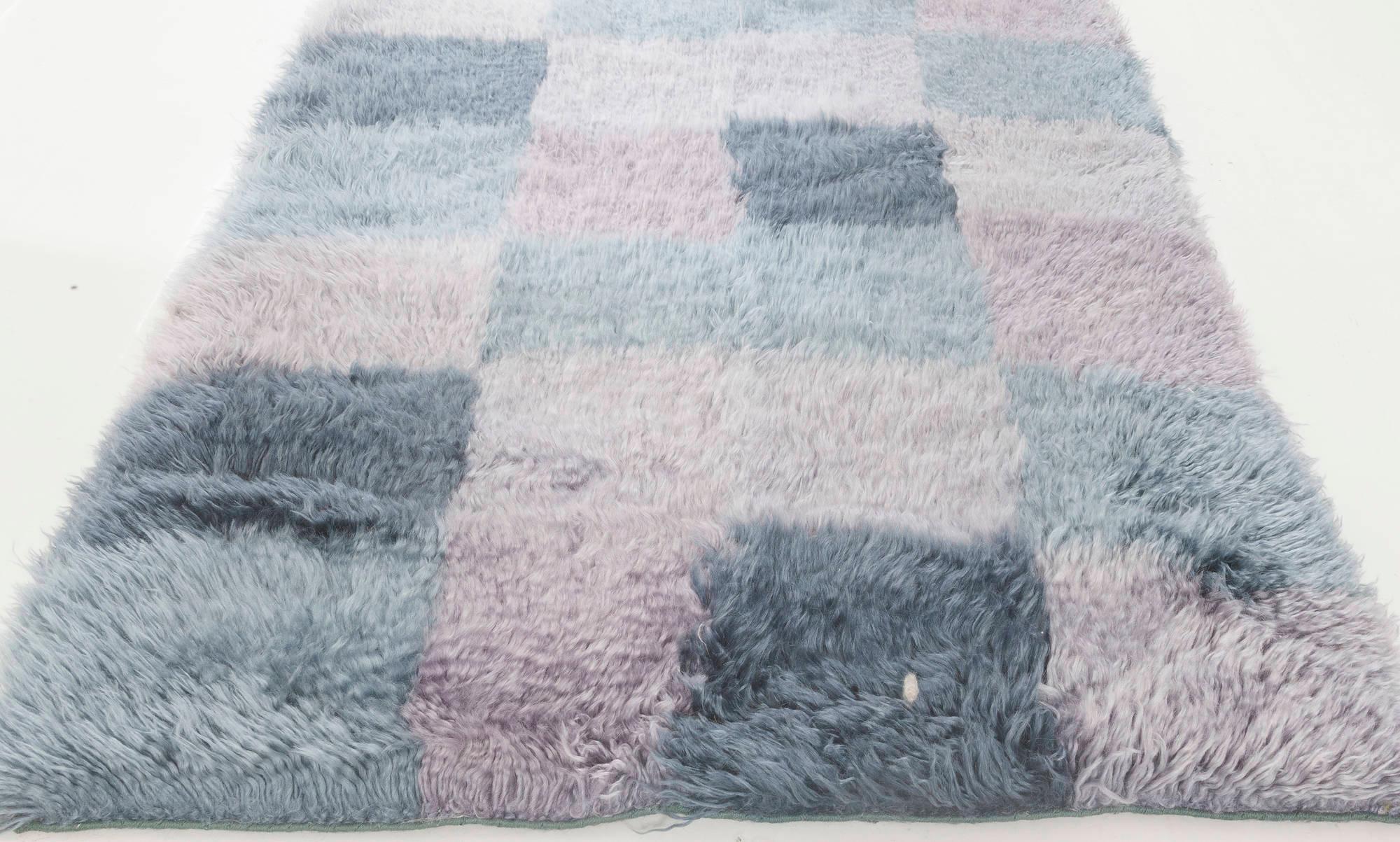 Scandinavian Modern Modern Swedish-Inspired Rya Pile Wool Rug by Doris Leslie Blau For Sale