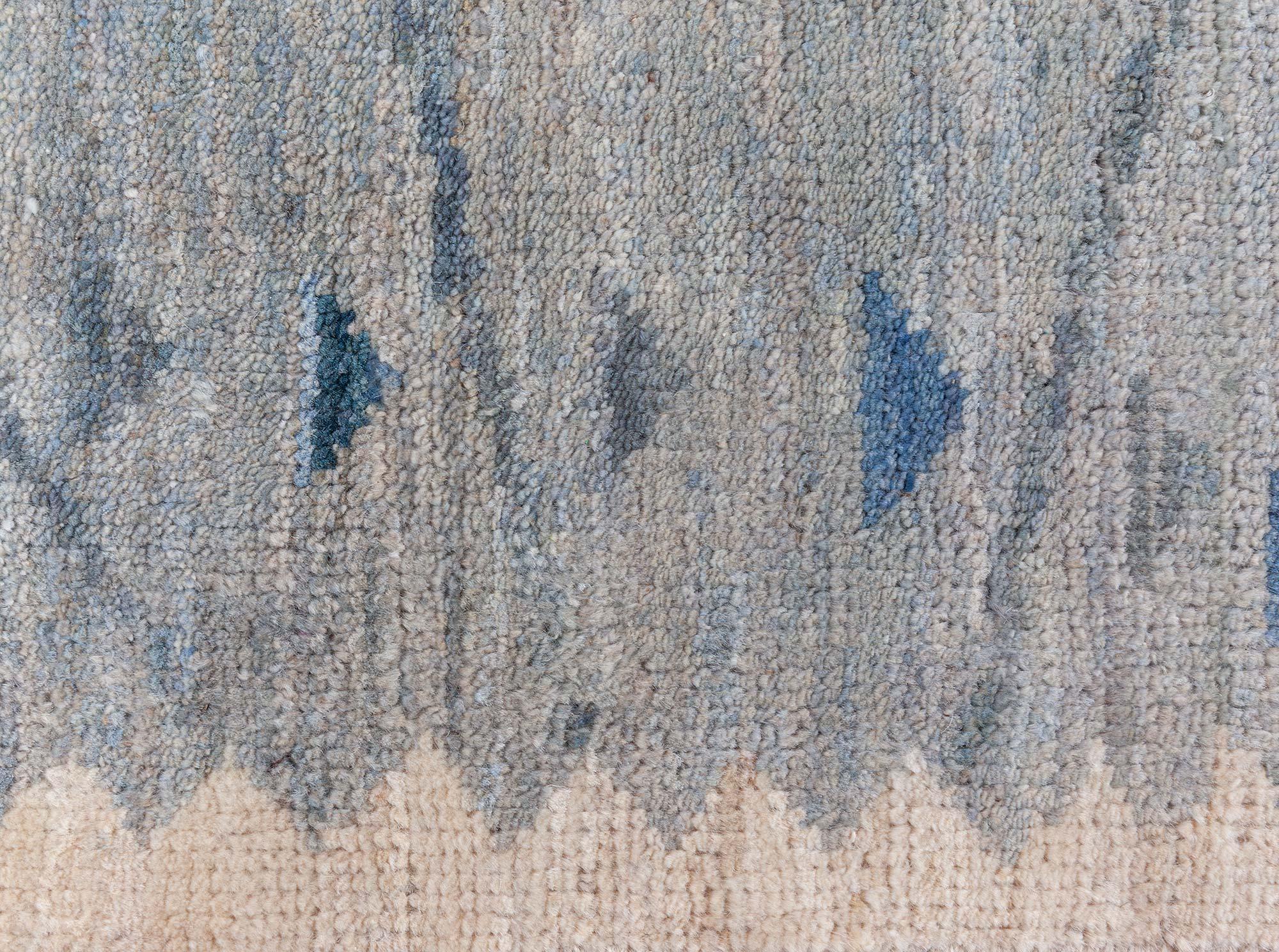 Indien Tapis moderne en laine bleue à poils suédois par Doris Leslie Blau en vente