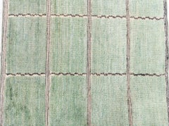 Runner svedese moderno in pile con disegno geometrico a griglia di Doris Leslie Blau