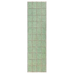 Modern Swedish Pile Runner with Geometric Grid Design by Doris Leslie Blau