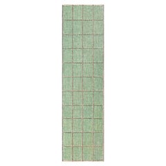 Runner svedese moderno in pile con disegno geometrico a griglia di Doris Leslie Blau
