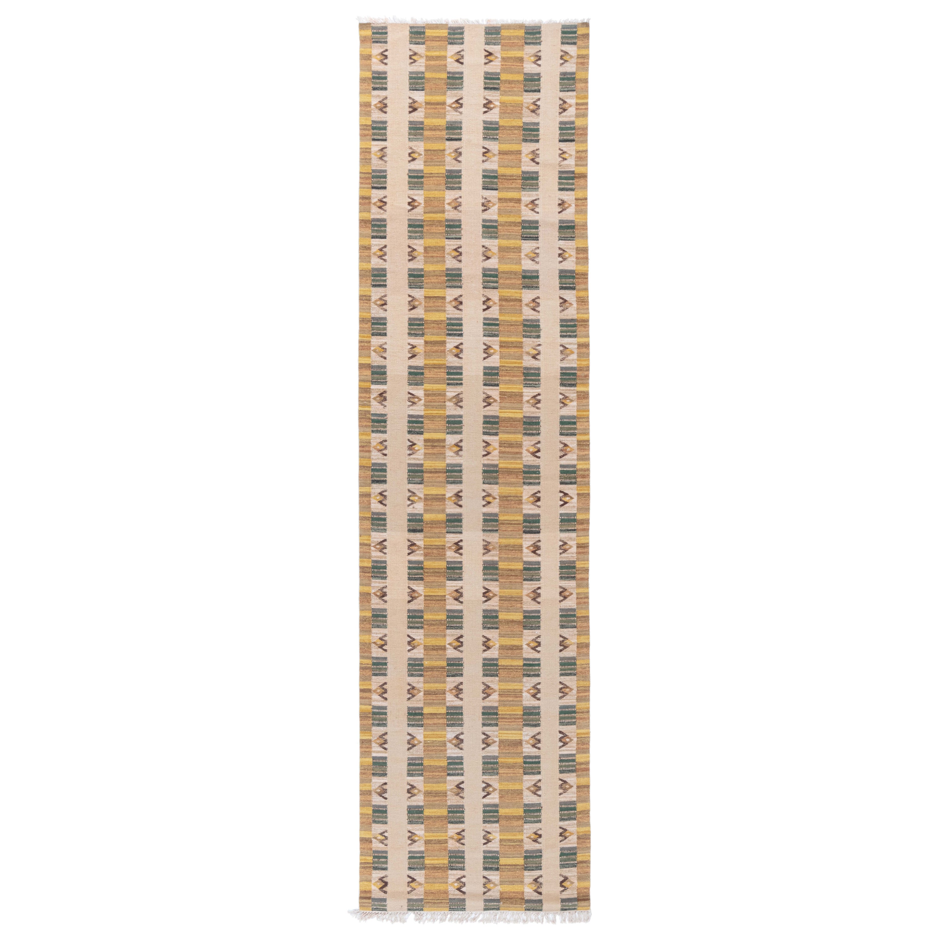Contemporary Striped Swedish Inspired Runner by Doris Leslie Blau For ...
