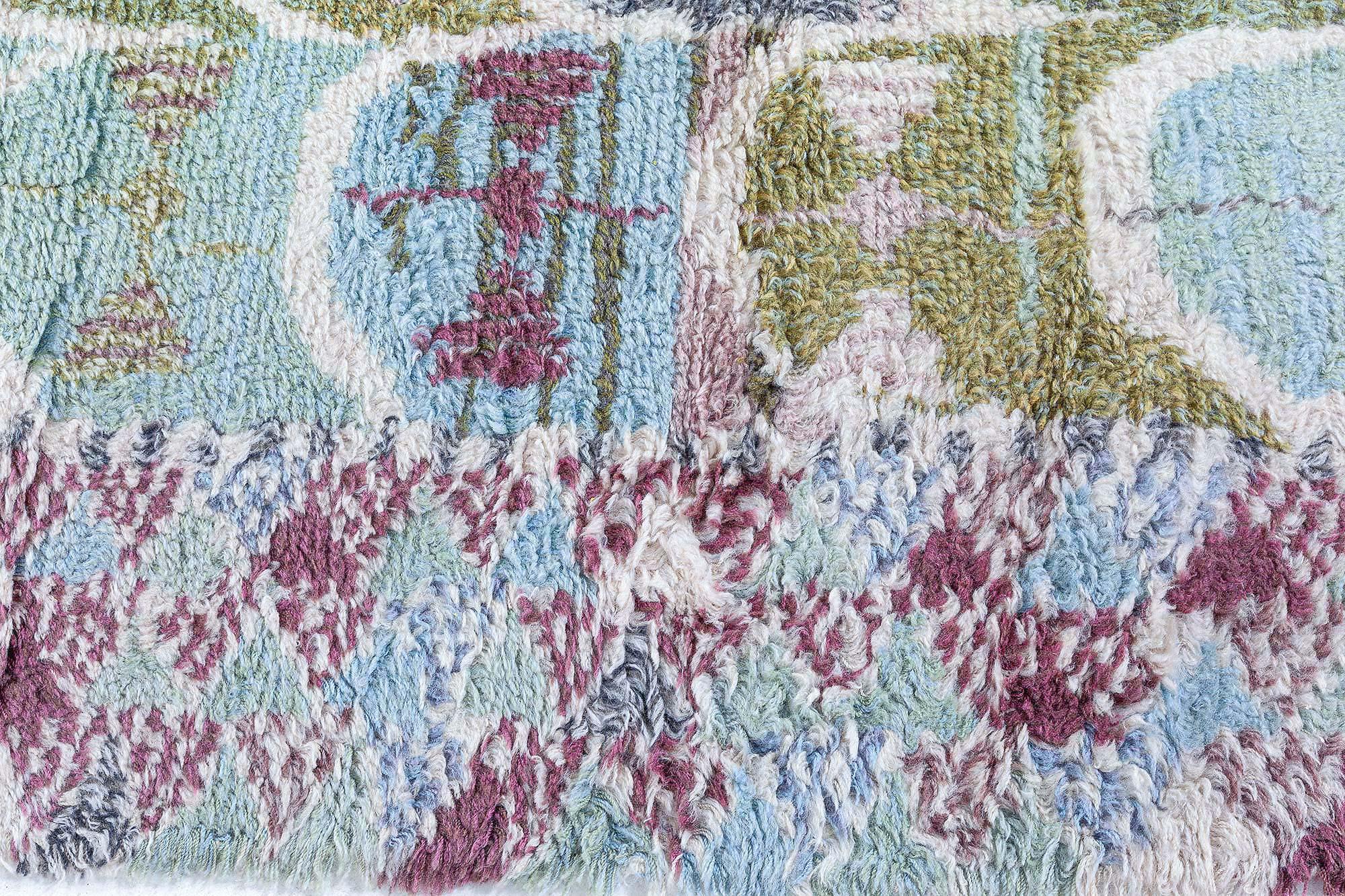 Contemporary Modern Swedish Rya Rug by Doris Leslie Blau For Sale