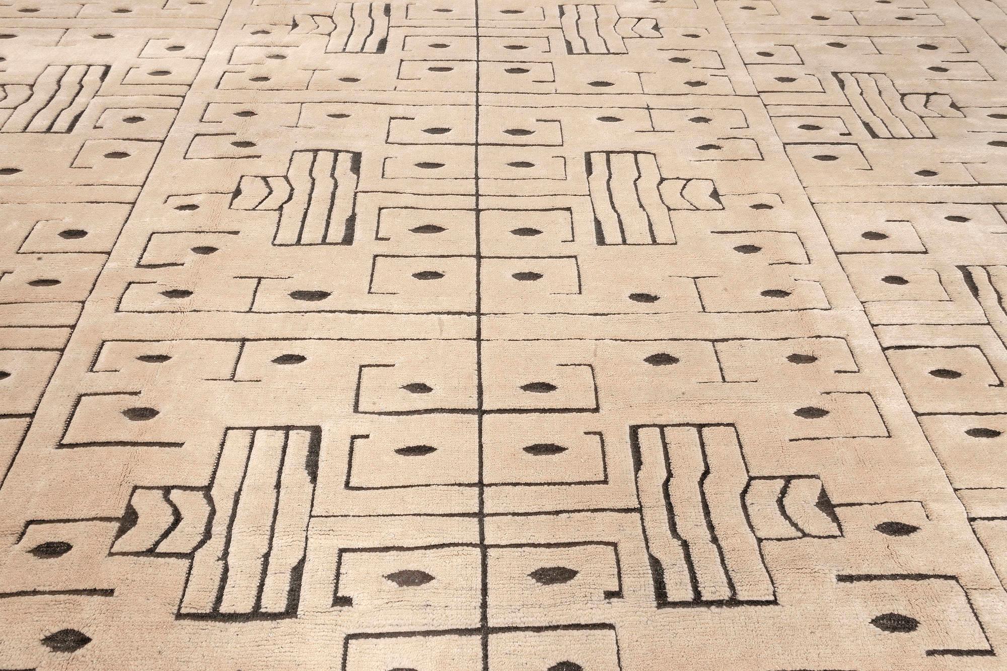 Modern Swedish Skvattram Style High-Low Wool Rug by Doris Leslie Blau In New Condition For Sale In New York, NY