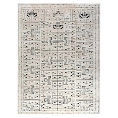 Modern Swedish Skvattram Style High-Low Wool Rug by Doris Leslie Blau