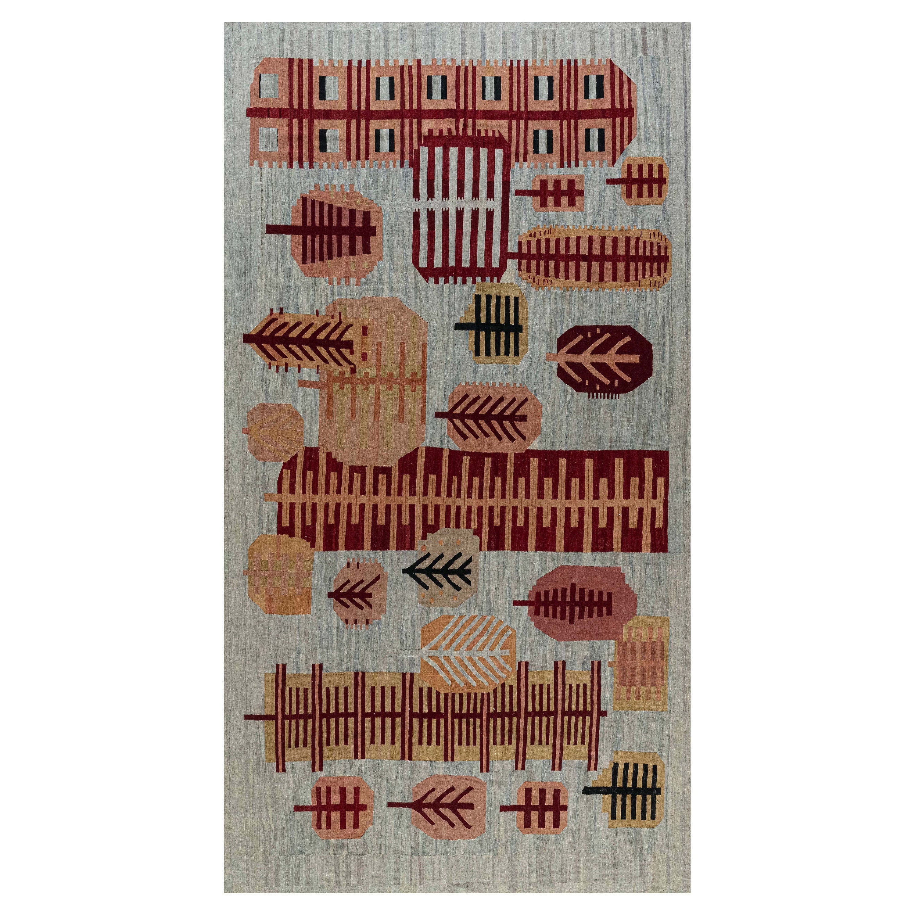 Modern Swedish Style Flat Weave Wool Rug by Doris Leslie Blau For Sale