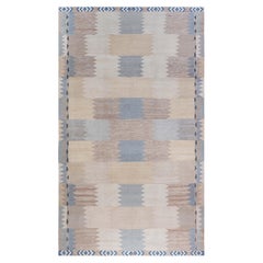 Modern Swedish Style Geometric Flat Weave Wool Rug by Doris Leslie Blau