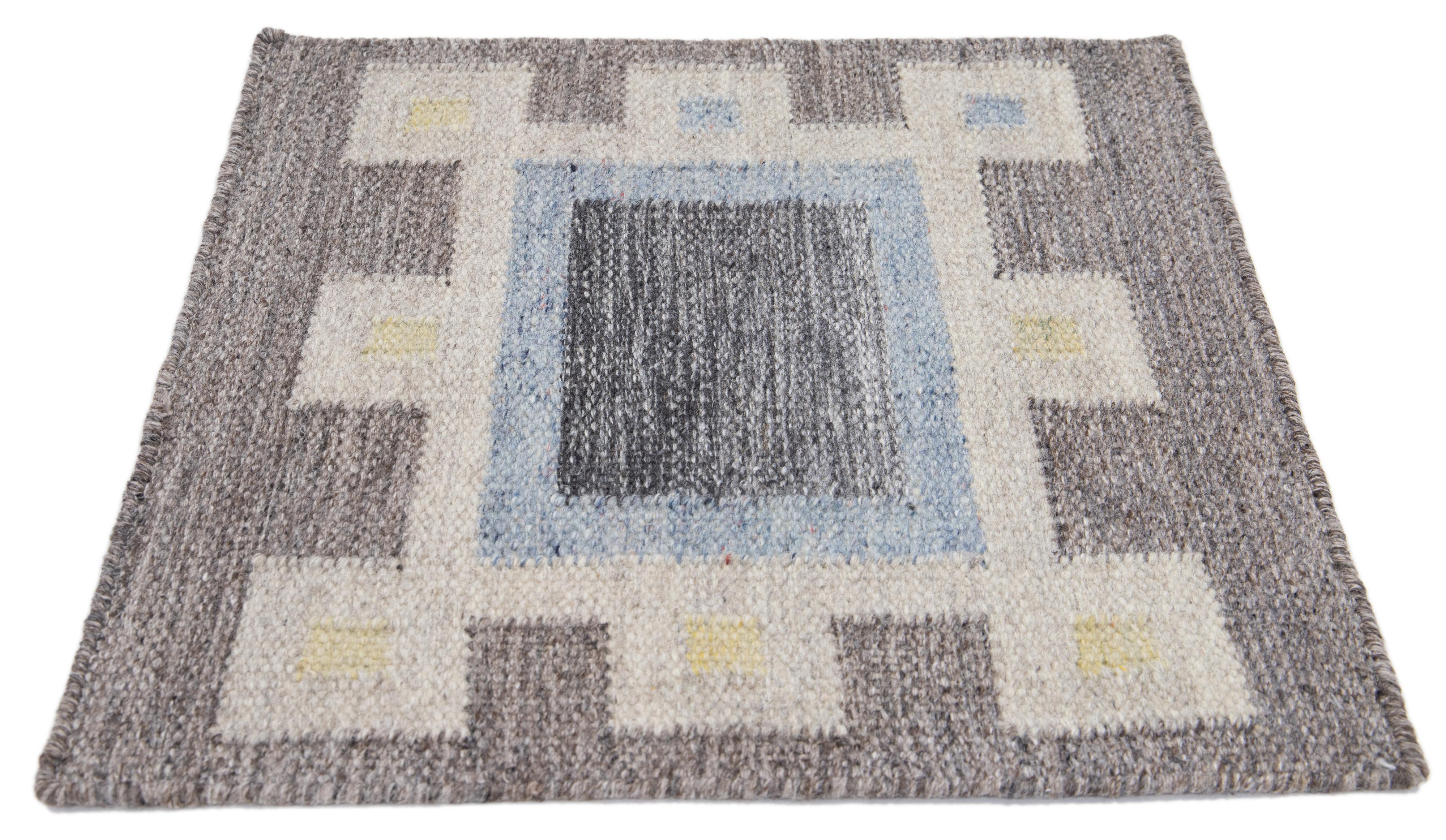 Apadana's Modern Swedish Style Handwoven wool custom rug. Custom sizes and colors made-to-order. 

Material: Wool 
Techniques: Hand-Woven
Style: Swedish 
Lead time: Approx. 15-16 wks available 
Colors: As shown, other custom colors are