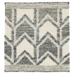Modern Swedish Style Handwoven Geometric Multicolor Custom Wool Rug