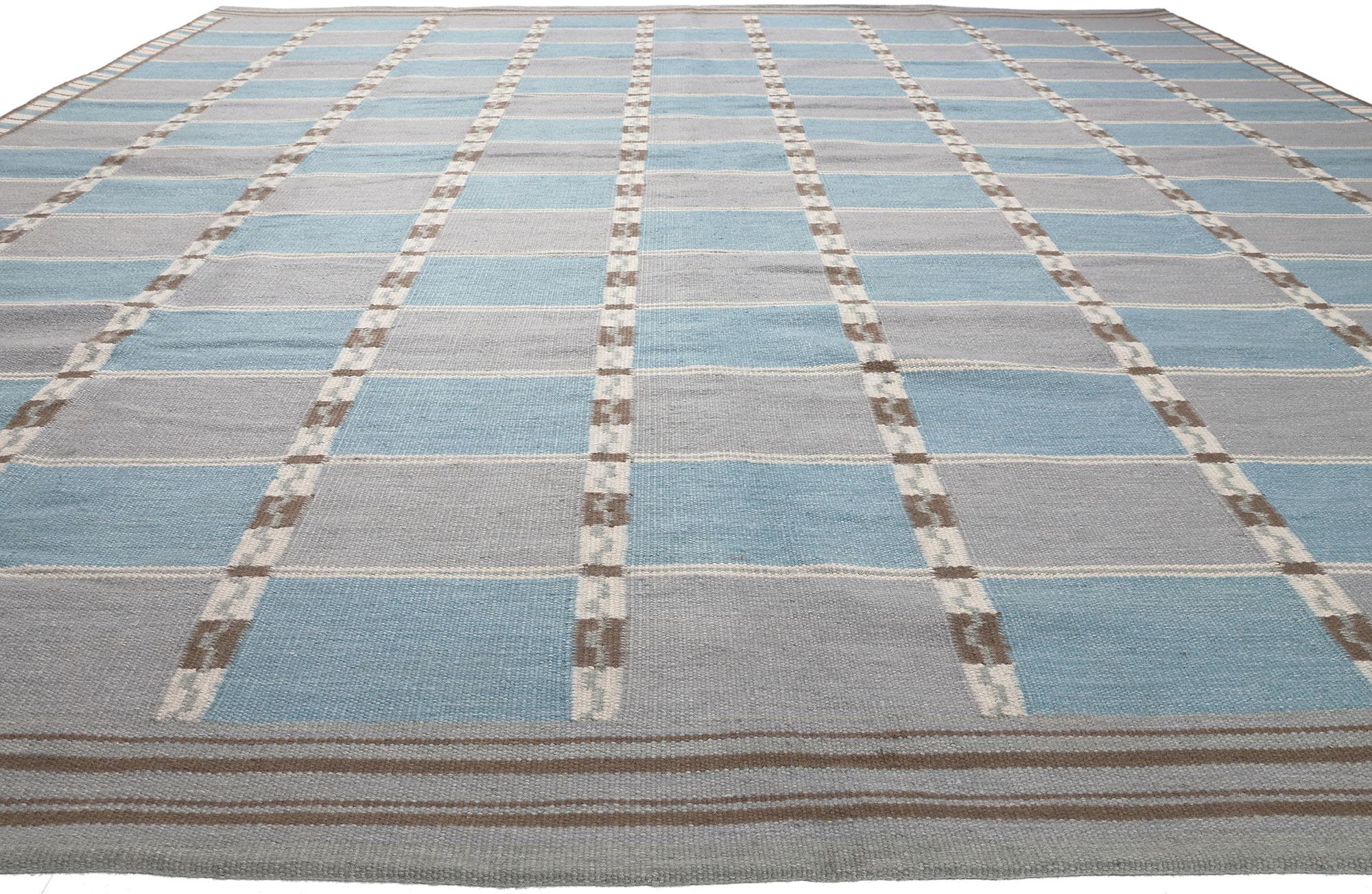 Indian Scandinavian Modern Swedish-Style Kilim Rug For Sale