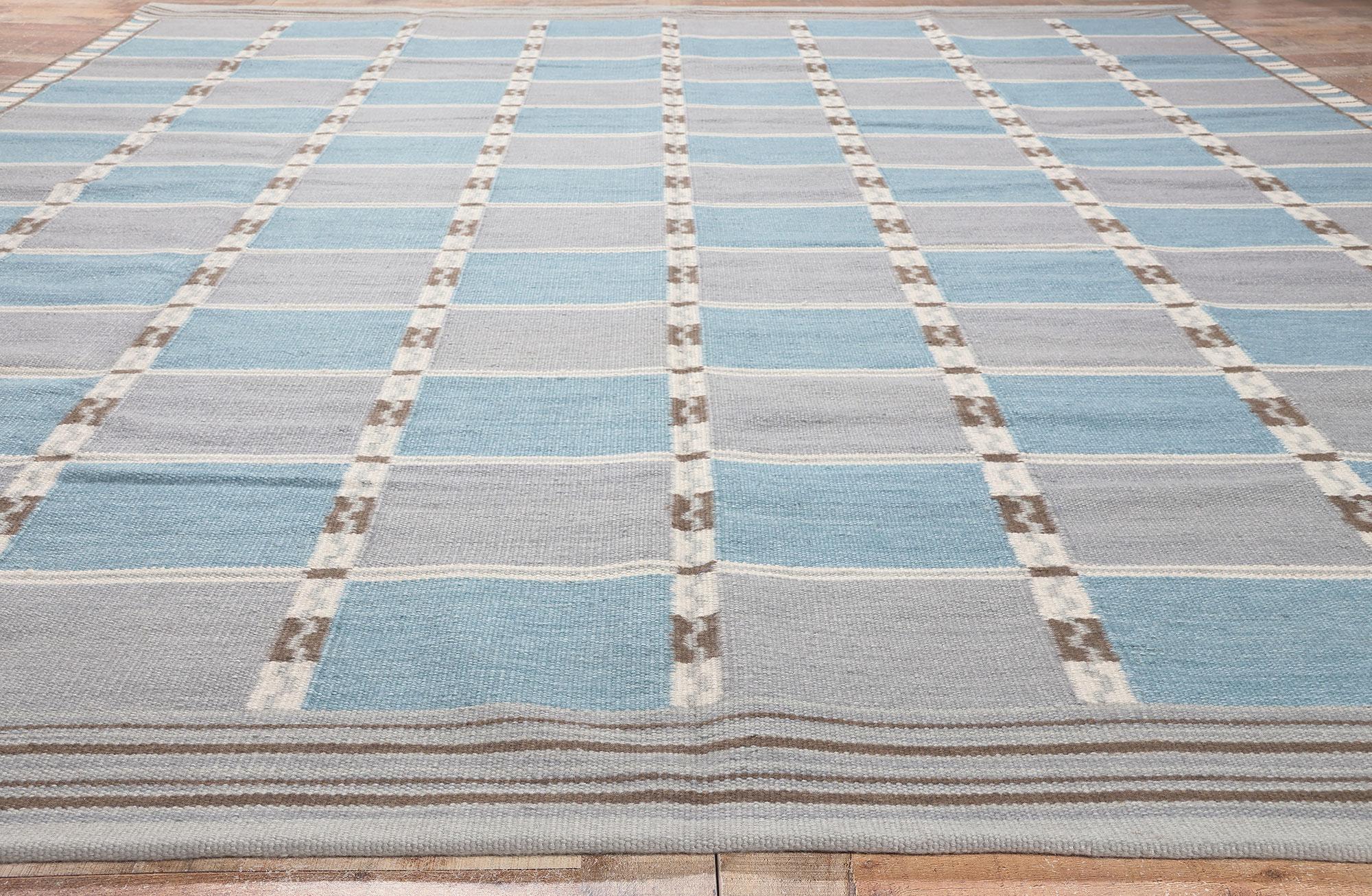 Skandinavischer moderner Kelim-Teppich im schwedischen Stil (Wolle) im Angebot