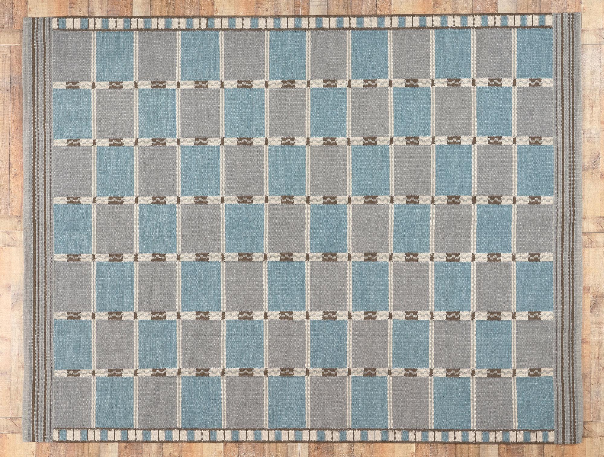 Skandinavischer moderner Kelim-Teppich im schwedischen Stil im Angebot 1