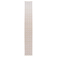 Modern Swedish Style Nude Handmade Geometric Long Wool Runner