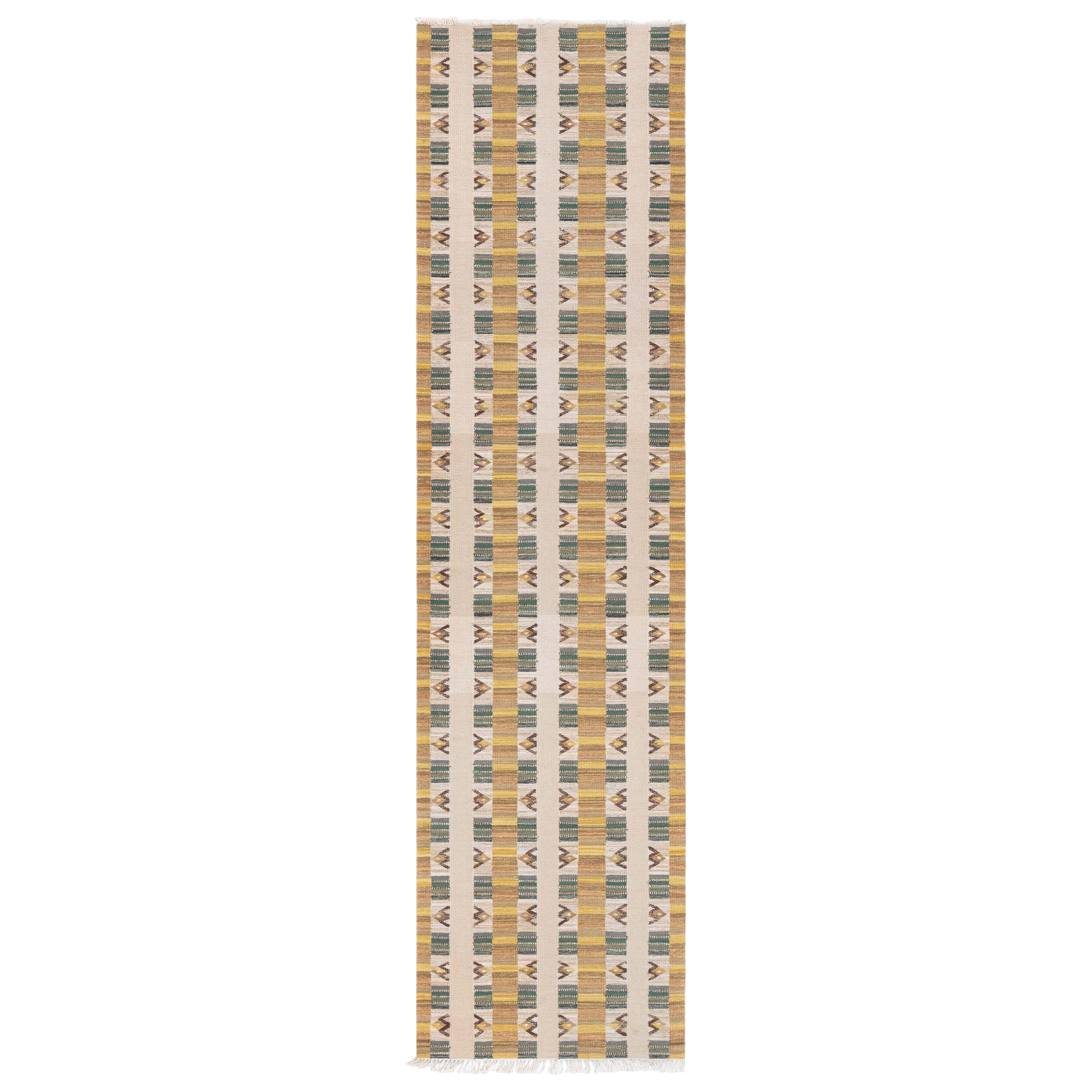 Chemin de table moderne en laine suédoise par Doris Leslie Blau en vente