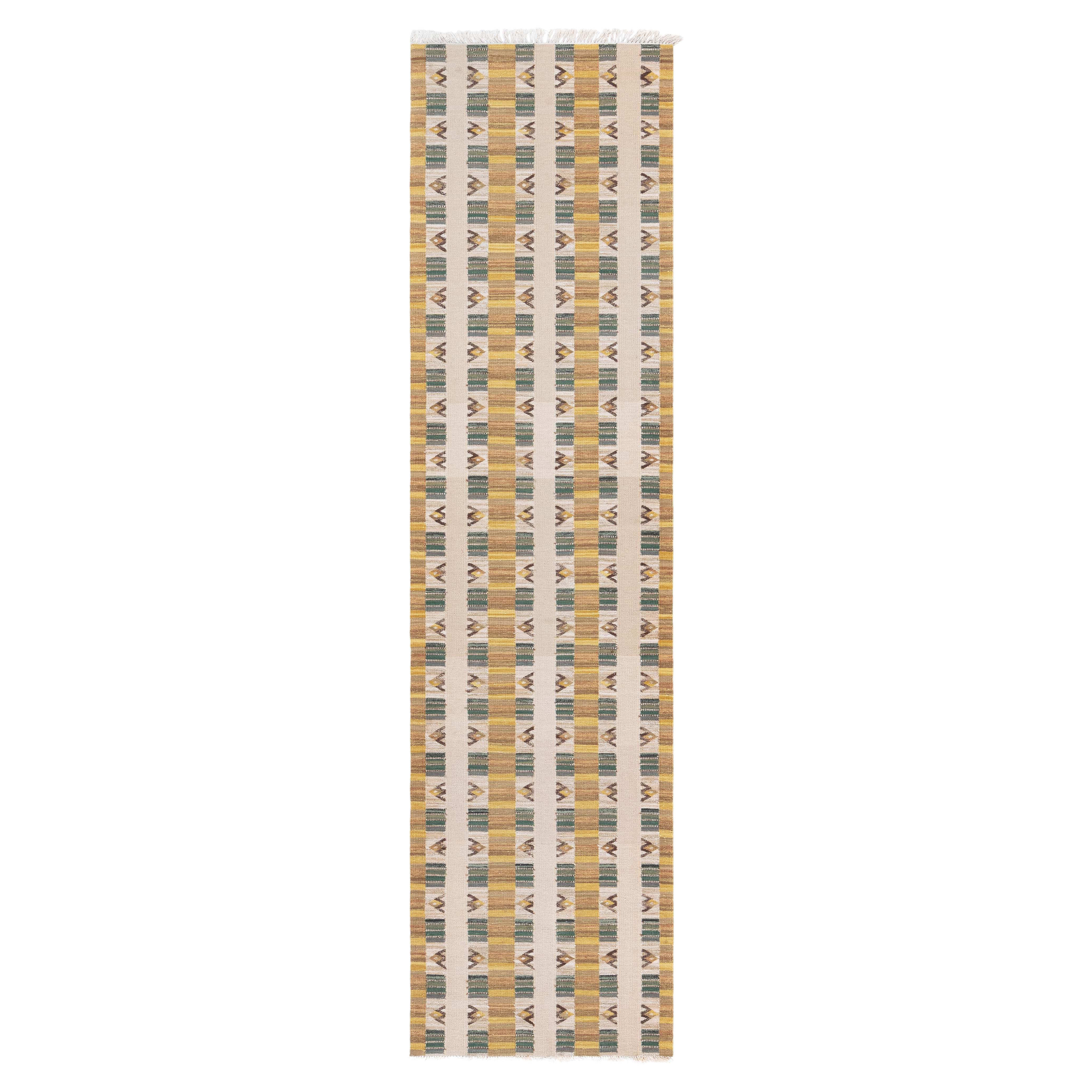Modern Swedish Wool Runner by Doris Leslie Blau