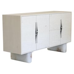Modern Swell Sideboard in Bleached Maple and Alabaster by Swell Studio
