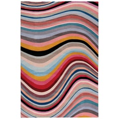 Modern Swirl Hand-knotted 9'x6' in Wool by Paul Smith