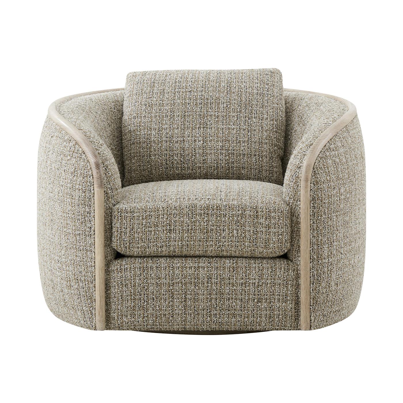 Fabrice est fabriqué à partir d'un cadre en chêne magnifiquement courbé et revêtu d'un luxueux tissu chenille texturé qui offre un toucher doux et accueillant tout en conservant une esthétique sophistiquée.

Conçue à la fois pour le style et la