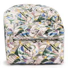 Custom Modern Swivel Lounge Chair with Loose Seat Cushion