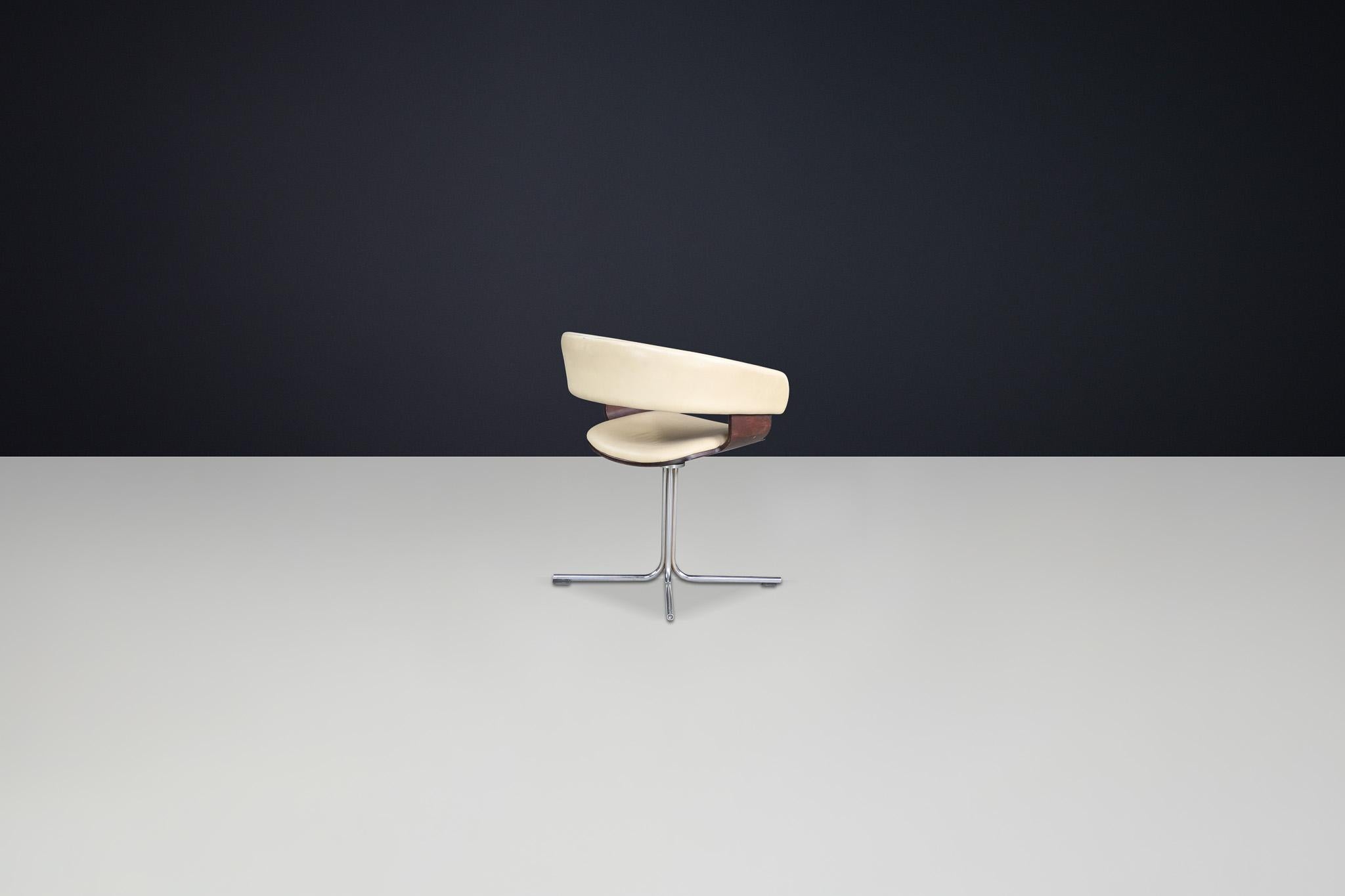 Acier Fauteuils de salle à manger pivotants modernes de John Coleman pour Allermuir, États-Unis, années 1990 en vente