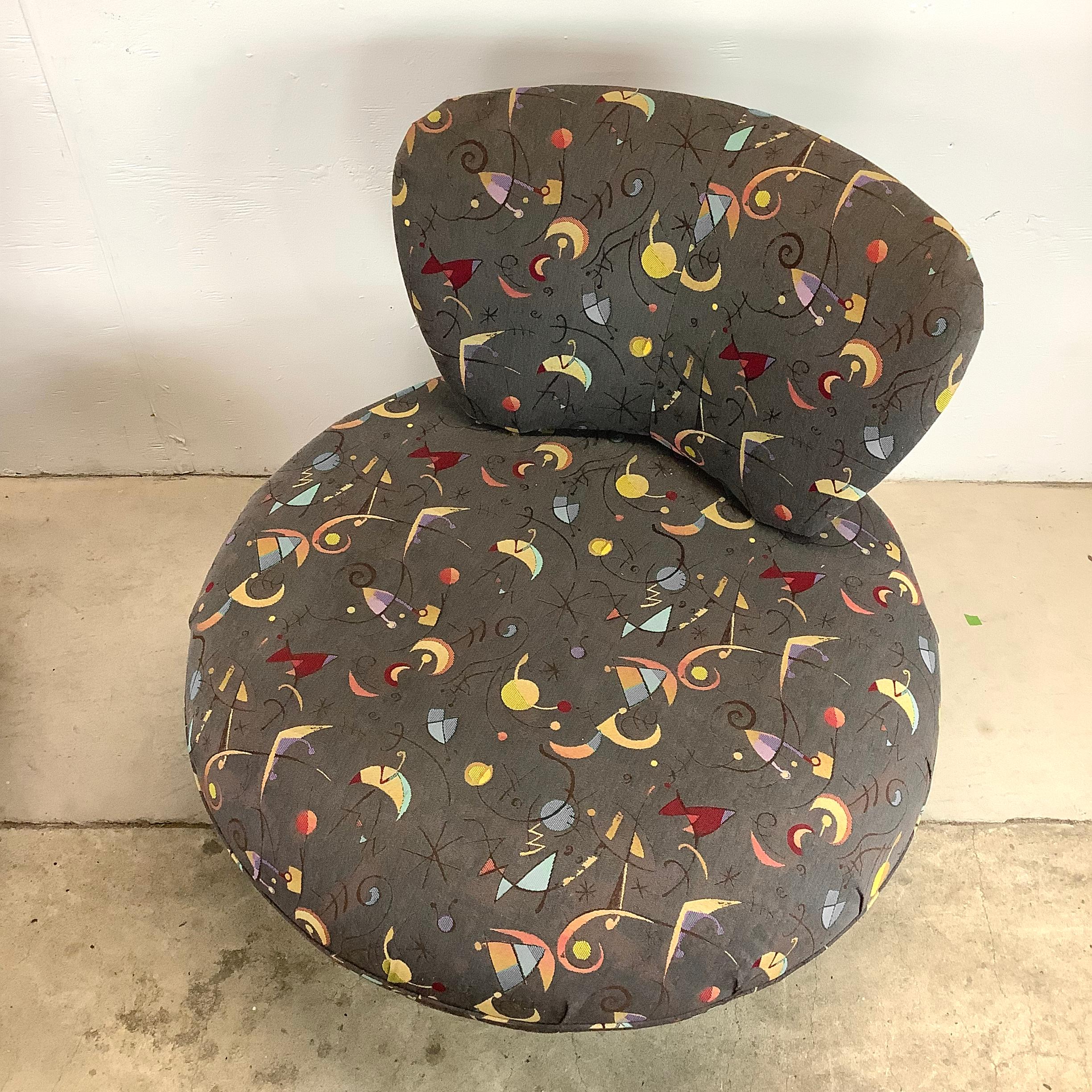 Modern Swivel Disc Chairs With Ottoman-3 pc 4