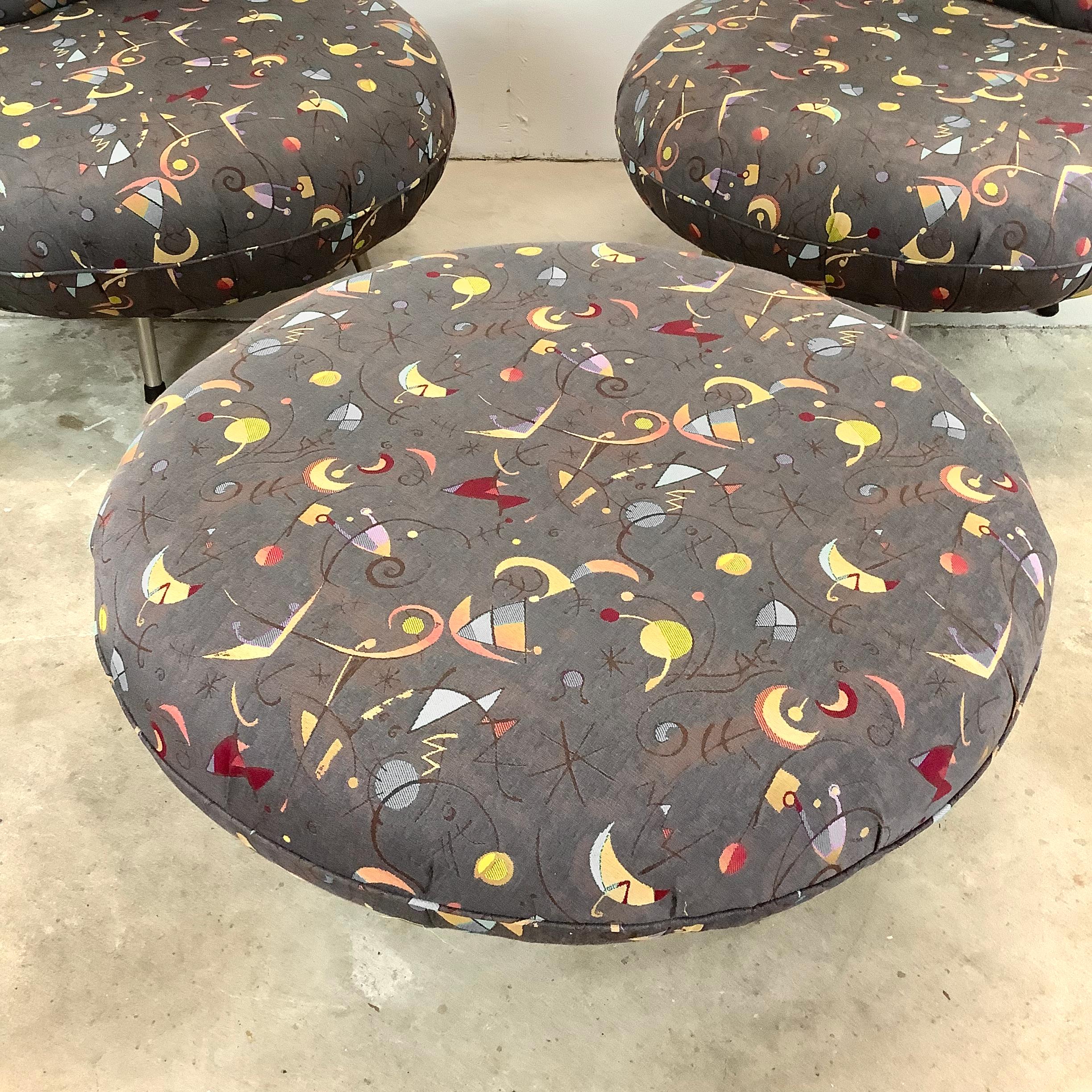 Modern Swivel Disc Chairs With Ottoman-3 pc 6
