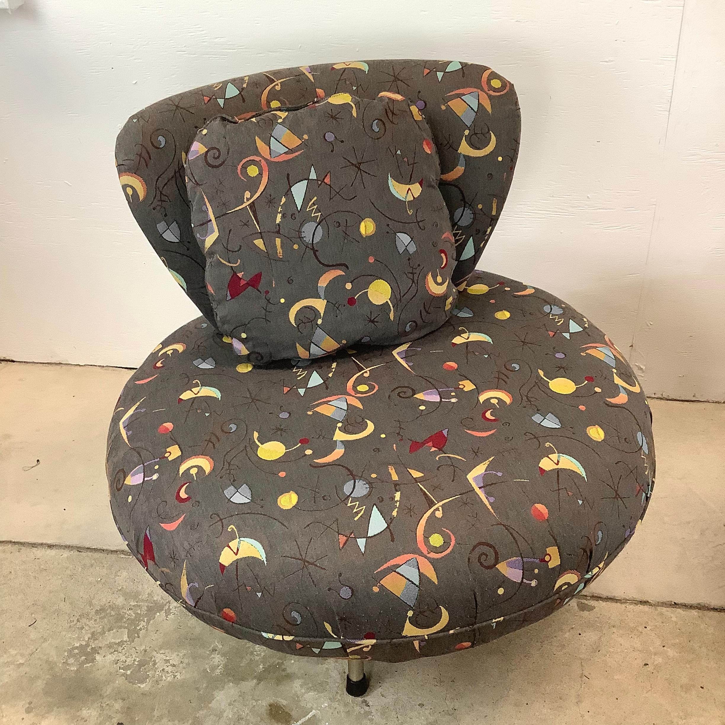 Modern Swivel Disc Chairs With Ottoman-3 pc 1