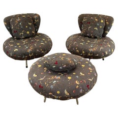 Modern Swivel Disc Chairs With Ottoman-3 pc