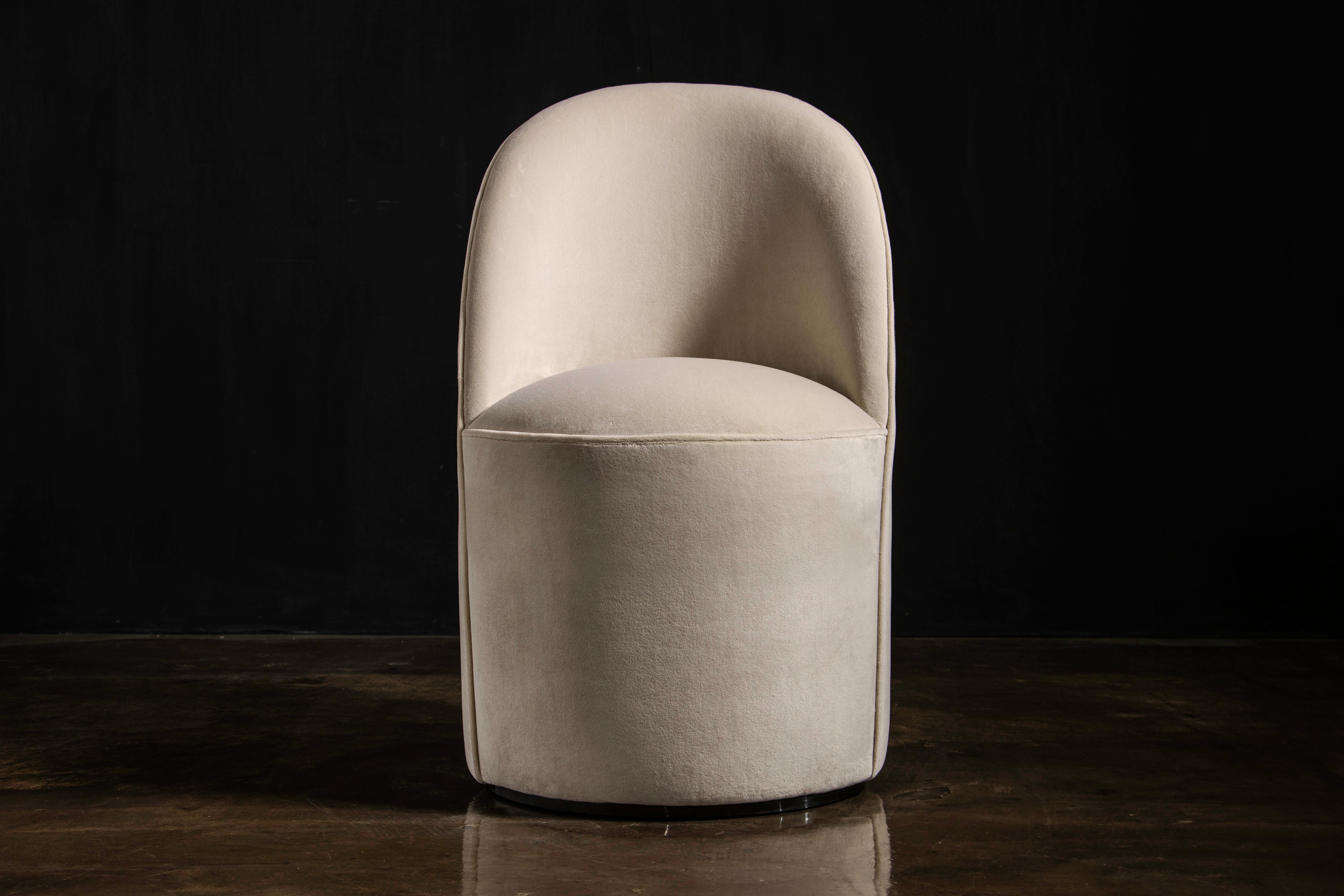 Modern Swivel Dressing Chair in Fabric or Leather from Costantini, Elisabetta In New Condition For Sale In New York, NY