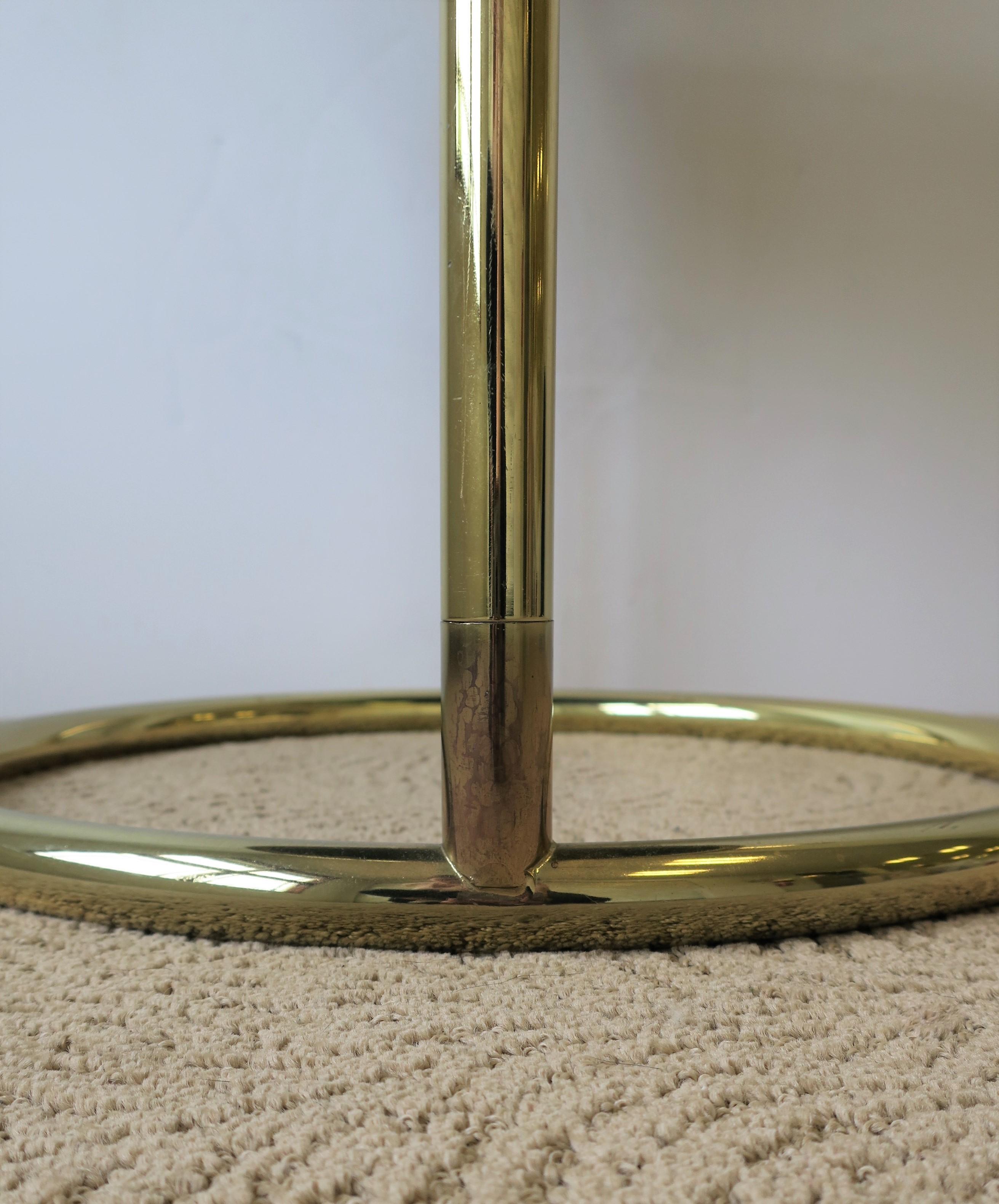 Modern Swivel Round Brass and Glass Side Table After Milo Baughman, ca. 1970s 7