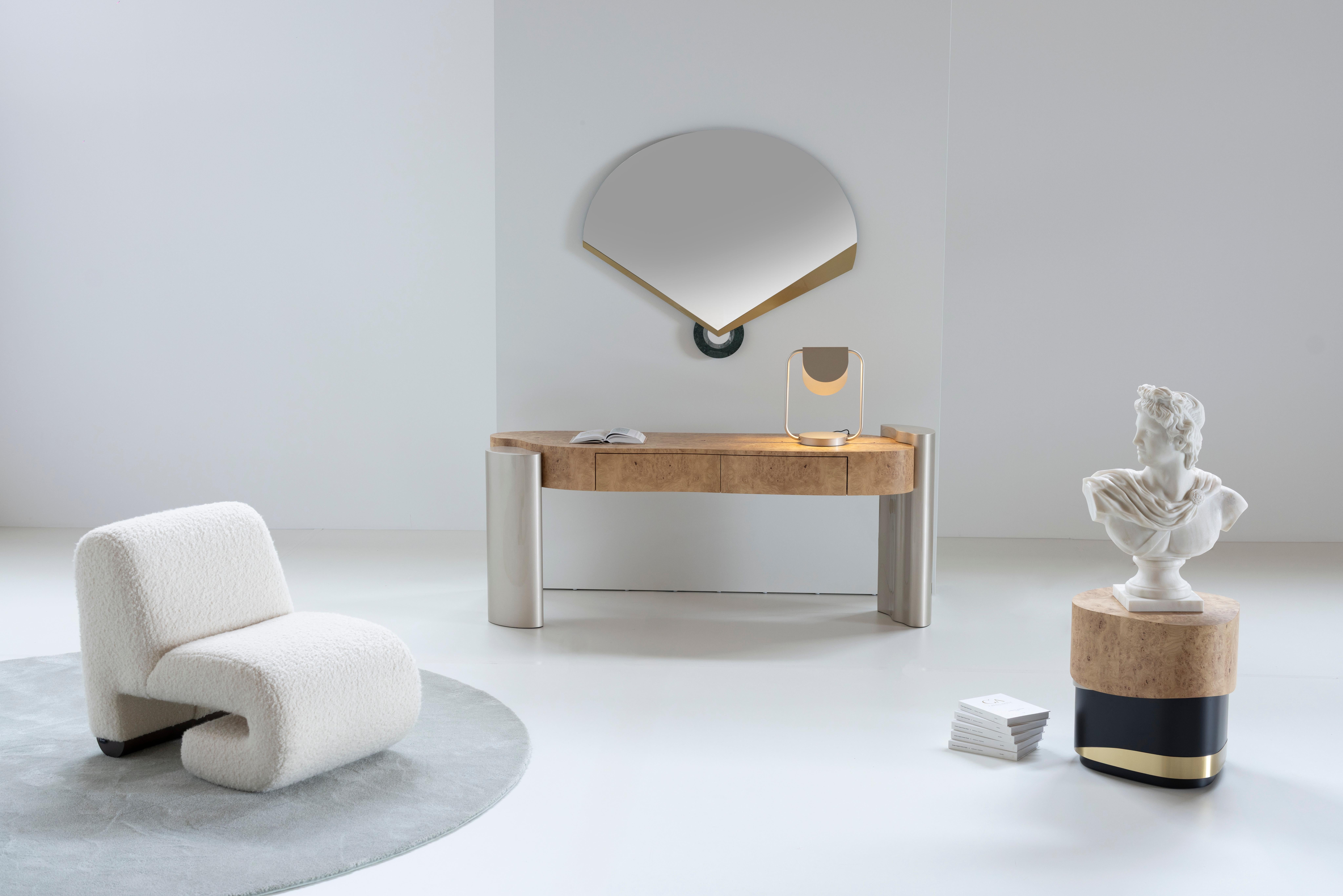 Modern T50 Lounge Chair, Pierre Frey Bouclé, handgefertigt in Portugal von Greenapple (Handgefertigt) im Angebot