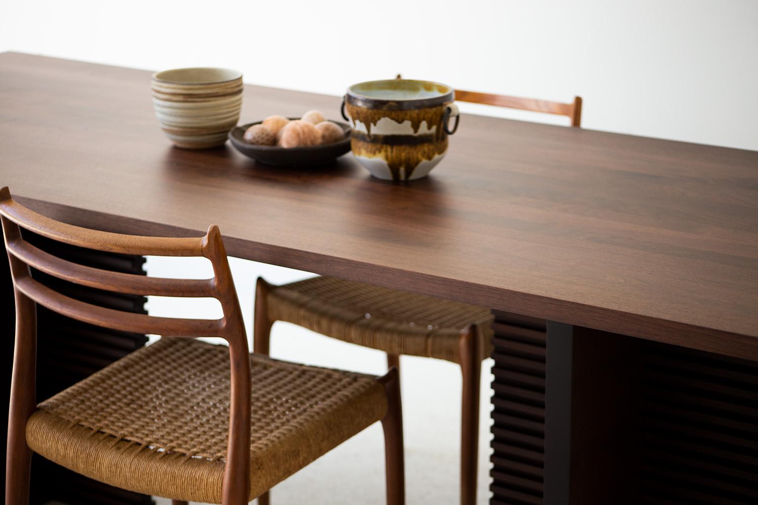 Contemporary Modern Table in Walnut, Cicely Collection For Sale