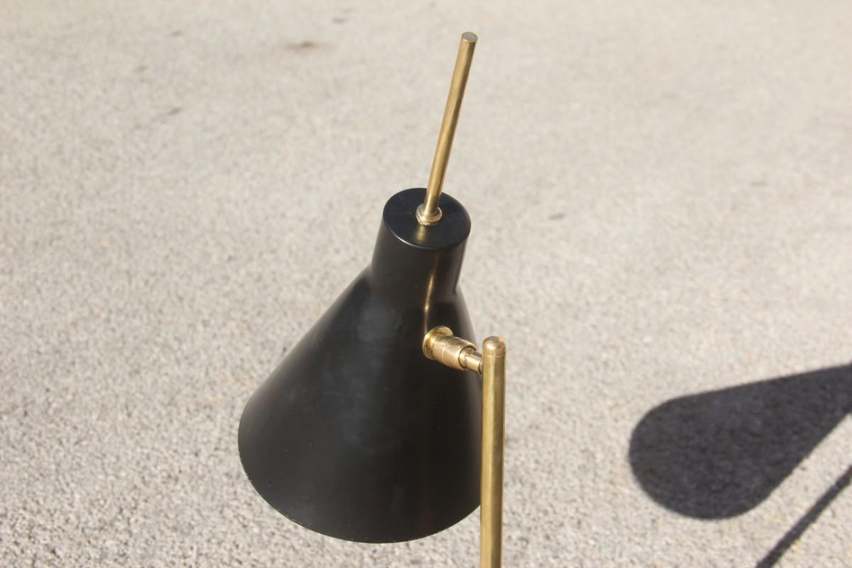 Modern Table Lamp Arredoluce Stilnovo Design Italian Manufacturing Black Gold  6