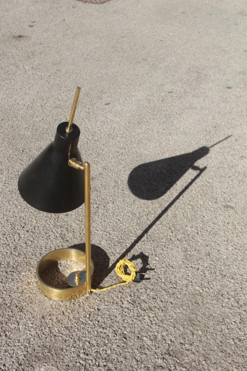 Modern Table Lamp Arredoluce Stilnovo Design Italian Manufacturing Black Gold  7