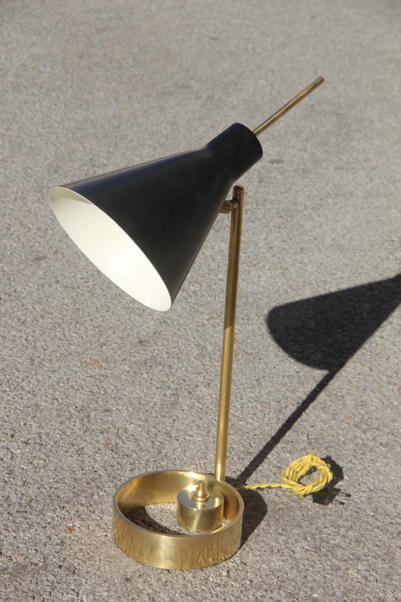 Modern table lamp orientable style Arredoluce Stilnovo design Italian manufacturing brass gold.