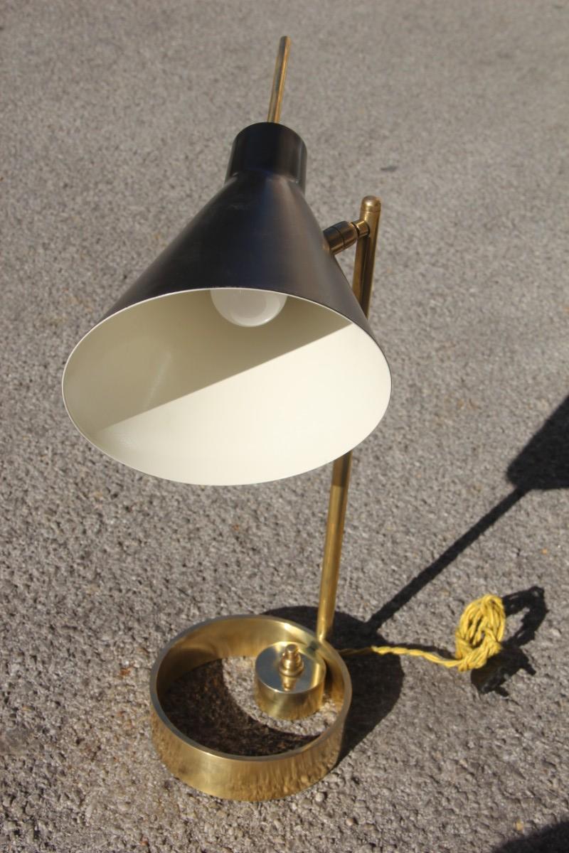 Modern Table Lamp Arredoluce Stilnovo Design Italian Manufacturing Black Gold  3
