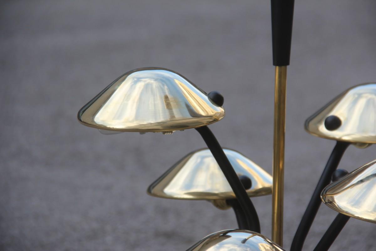 Modern Table Lamp Black and Gold Brass Many Mushroom Inspired Midcentury For Sale 7