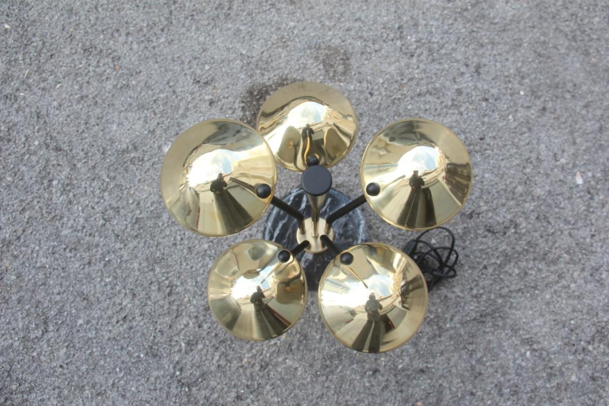 Lampada da tavolo moderna in ottone nero e oro Molti funghi ispirati al Medioevo in vendita 9