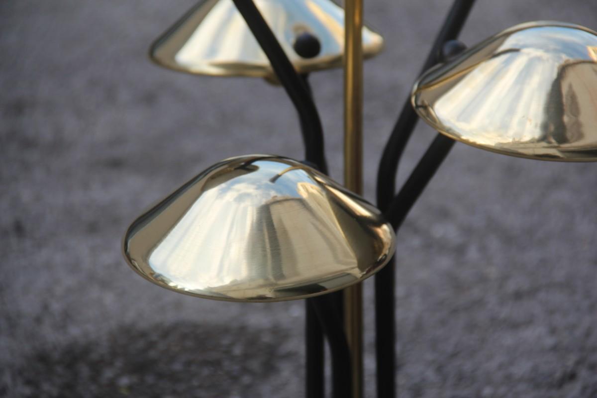 Modern Table Lamp Black and Gold Brass Many Mushroom Inspired Midcentury For Sale 2