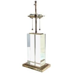 Modern Table Lamp in Chrome and Clear Glass