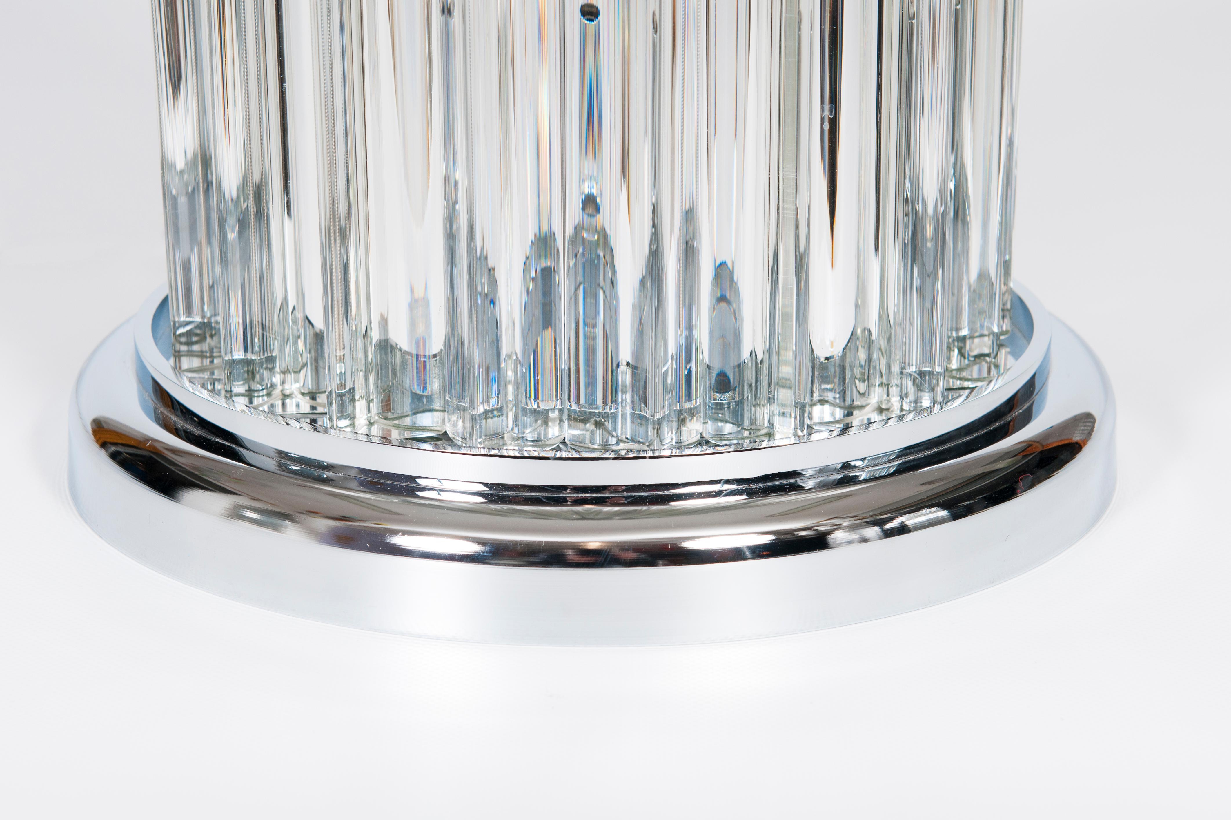 Contemporary Gigant Modern Table Lamp in Murano Glass Clear Color by Giovanni Dalla Fina For Sale