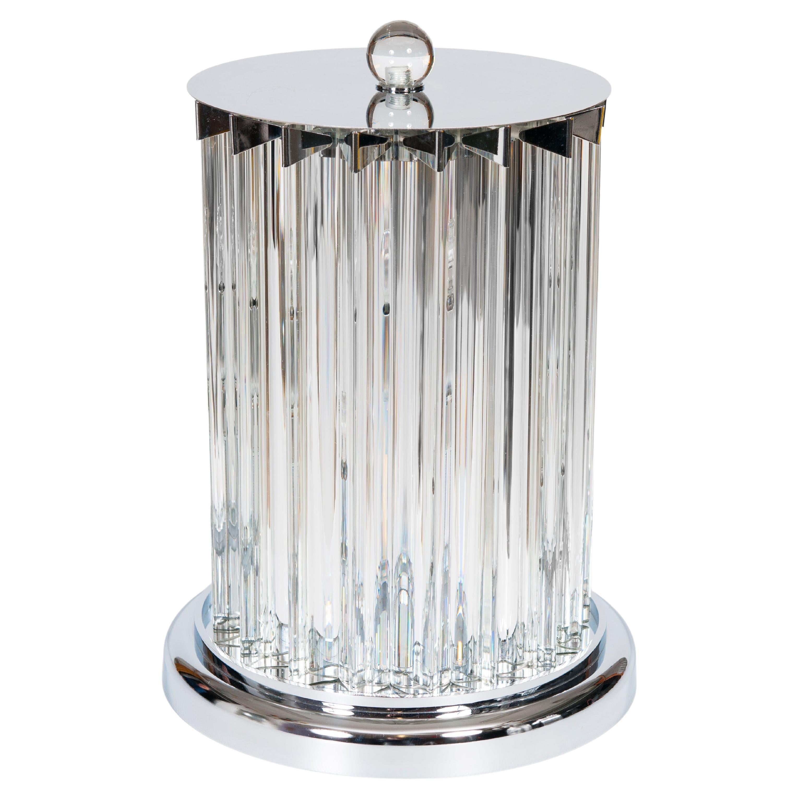 Gigant Modern Table Lamp in Murano Glass Clear Color by Giovanni Dalla Fina For Sale