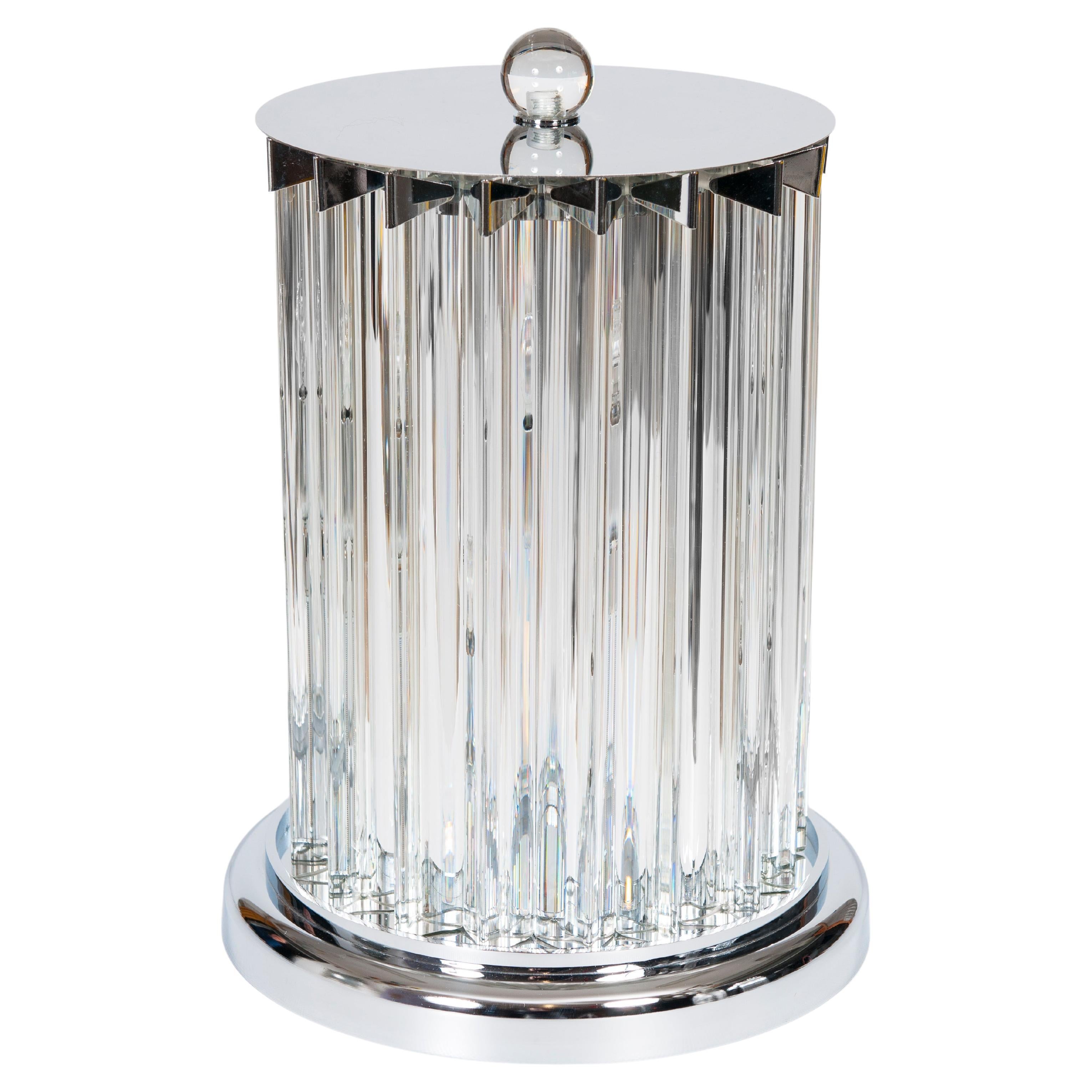 Gigant Modern Table Lamp in Murano Glass Clear Color by Giovanni Dalla Fina